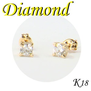 K18 イエローゴールド ダイヤモンド ピアス 4月誕生石