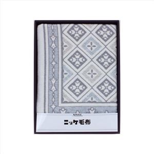 綿混ウール毛布（毛羽部分）ブルー 180-07M