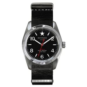 OXYGEN（オキシゲン） 腕時計 Sport 38（スポーツ38） Washington（ワシントン） NATO Leather ブラック