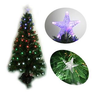 【クリスマス】120cm LEDファイバークリスマスツリー（スター） T554-120