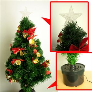 【クリスマス】90cm ファイバークリスマスツリー （リボン／ベル） T03-90