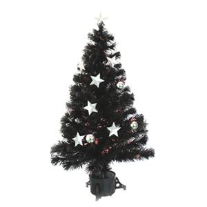 【クリスマス】180cmブラック光ファイバーツリー(クリスマスツリー/プラネット) T316-180