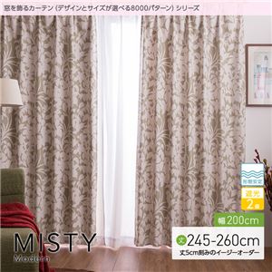 窓を飾るカーテン（デザインとサイズが選べる8000パターン）モダン MISTY（ミスティ） 遮光2級 形態安定 （AL） 幅200cm×丈255cm（1枚） ベージュ