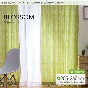 窓を飾るカーテン（デザインとサイズが選べる8000パターン）ナチュラル BLOSSOM（ブロッサム） 遮光2級 （MZ） 幅200cm×丈250cm（1枚） ブルー